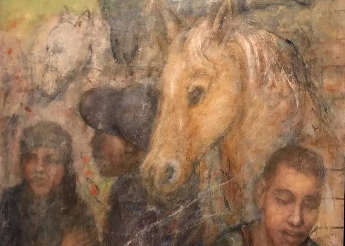 700x500. Horse Sanctuary, oil on linen pane