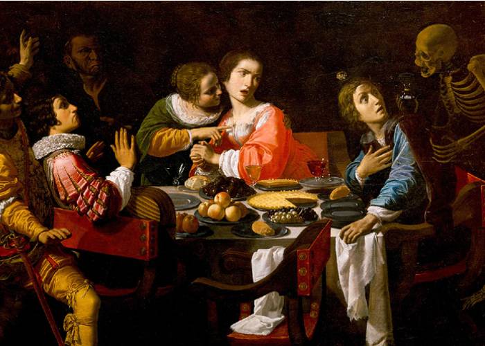 1. Death Comes to the Banquet Table (Memento Mori), by Giovanni Martinelli, 1635 via Wikimedia Commons