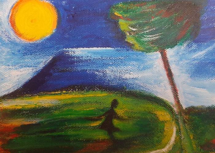 my painting for Alberti's poem Remember me in the open sea, amiga