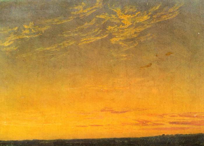Evening with Clouds by Caspar David Friedrich. Caspar_David_Friedrich_-_Abend_(1824) (1)