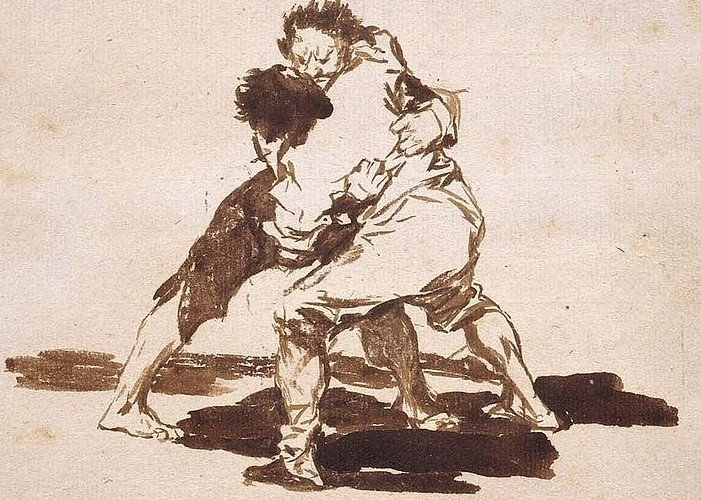 Francisco Goya 800px-Goya_-_Two_Men_Fighting_(Sheet_73_from_Album_F_(Images_of_Spain_Album),_2002.430