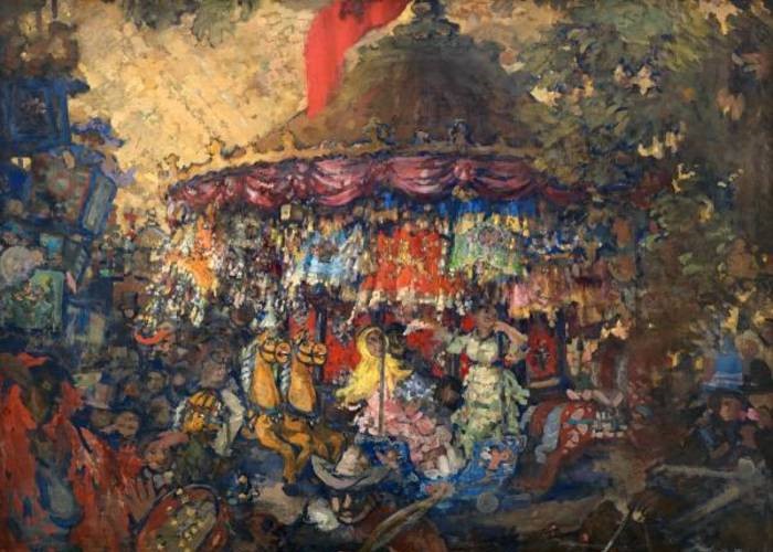 Sapunov, N. N. Carousel, 1908. Canvas, tempera, glue paint