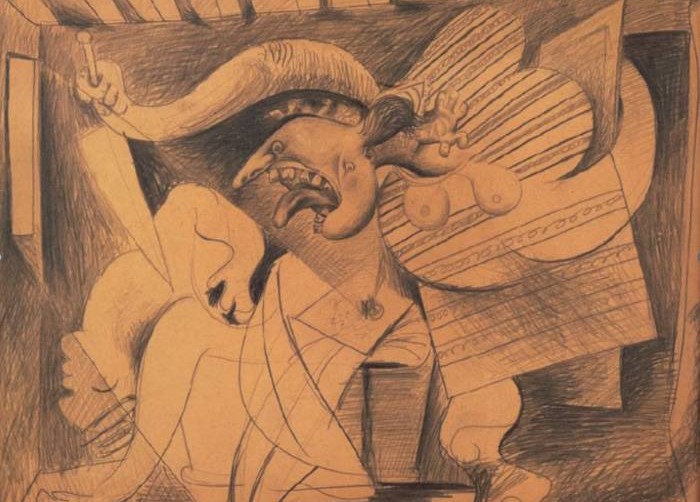 222. Pablo Picasso’s Drawing The Murder Le Meurtre 1934(1)